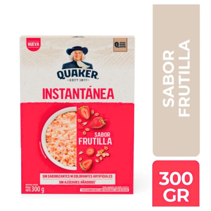 QUAKER - Avena Instantánea Sabor Frutilla Quaker 300 g
