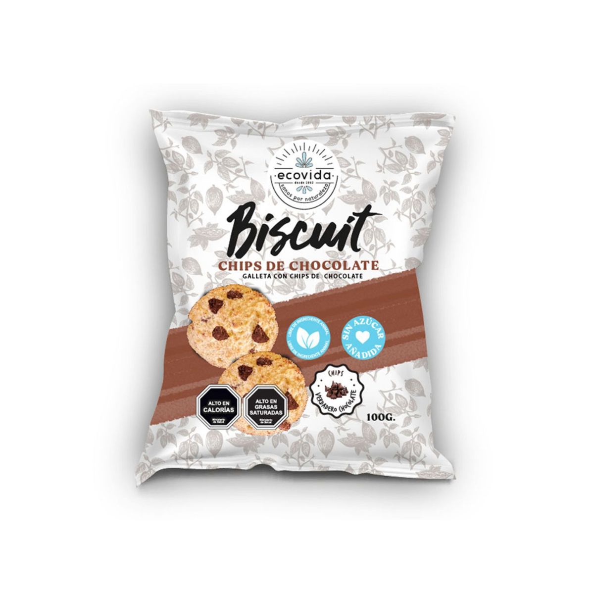 ECOVIDA - Galletas Biscuit Chips Chocolate Sin Azúcar Ecovida 100 g
