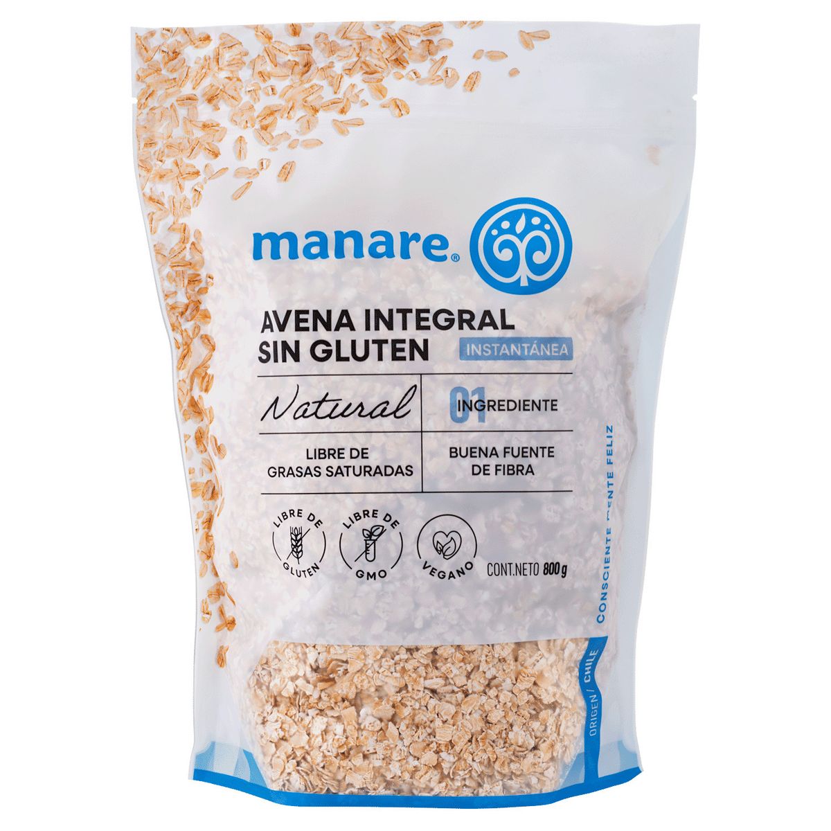 MANARE - Avena Instantánea Sin Gluten Manare 800 g
