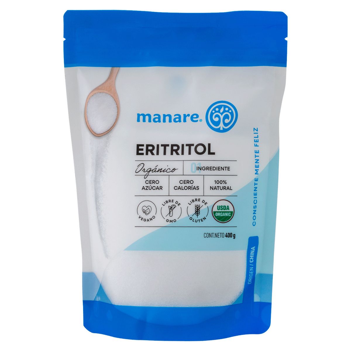 MANARE - Endulcorante Eritritol Orgánico Manare 400 g