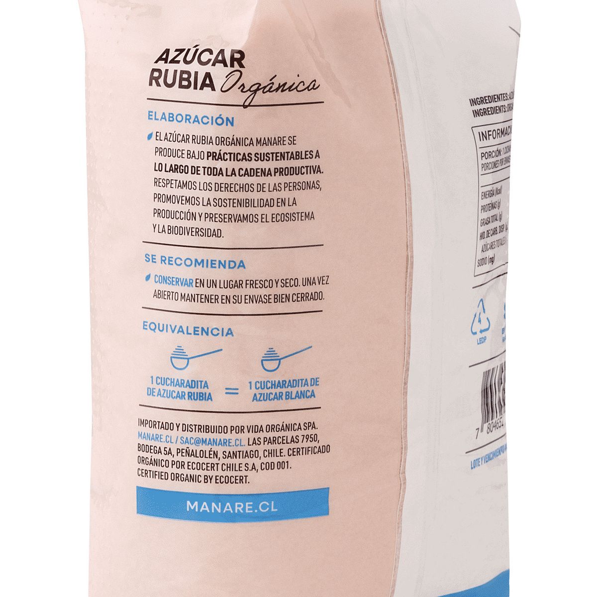 MANARE - Azúcar Rubia Orgánica Manare 1 kg