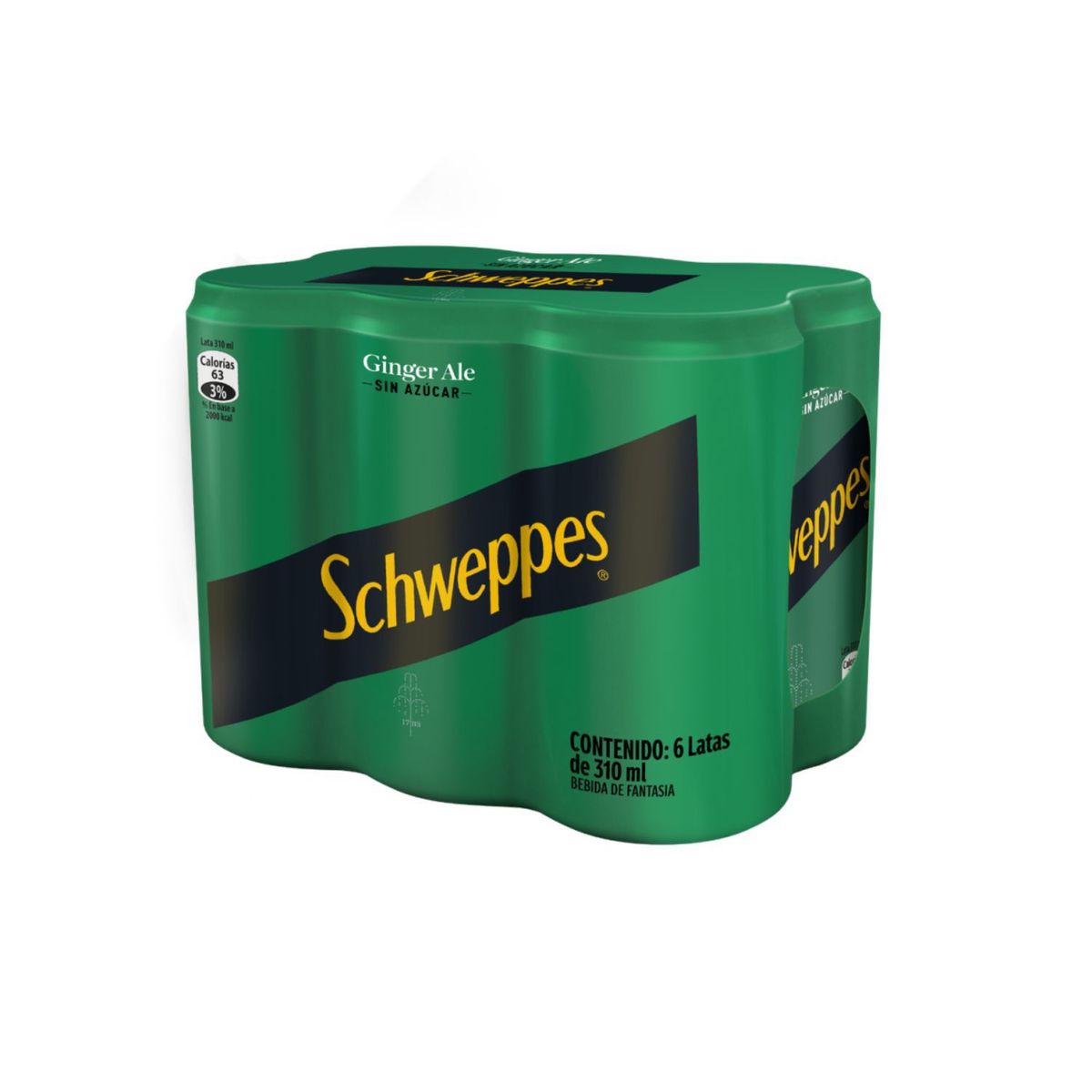SCHWEPPES - Pack Bebida Ginger Ale Sin Azúcar Scheppes 6 x 310 ml