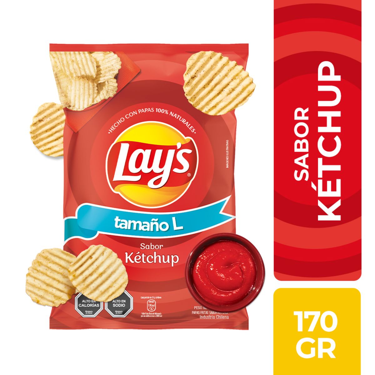 LAYS - Papas Fritas Sabor Ketchup Lays 170 g