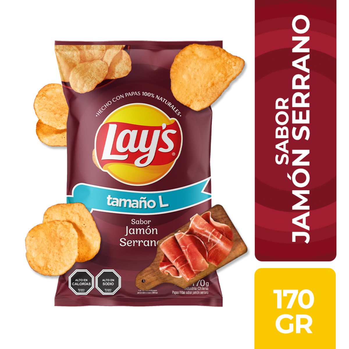 LAYS - Papas Mediterráneas Sabor Jamón Serrano Lays 170 g