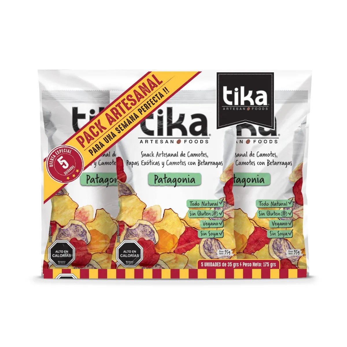 TIKA - Pack Colaciones Tika Artesanal 5 x 35 g