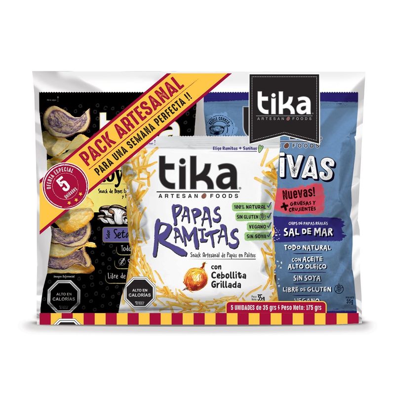 TIKA - Pack Colaciones Tika Artesanal 5 x 35 g