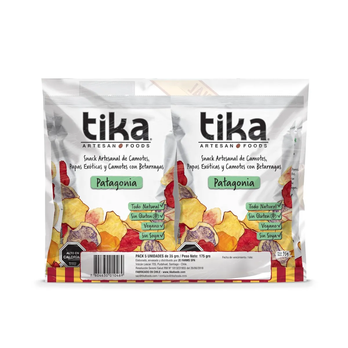 TIKA - Pack Colaciones Tika Artesanal 5 x 35 g