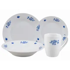 CASA JOVEN - PORCELANA 16PZ FLORES AZUL