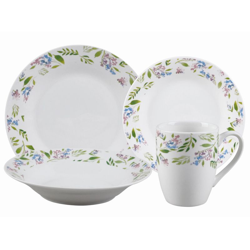 CASA JOVEN - Vajilla Porcelana 16Pz Flores Multi