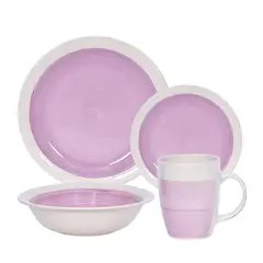 CASA JOVEN - Set Ceramica 16Pz Mauve Bicolor