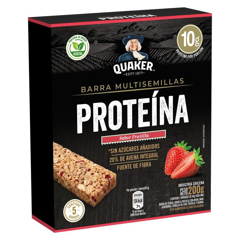 QUAKER - Caja Barra de Proteína Sabor Frutilla Quaker 200 g