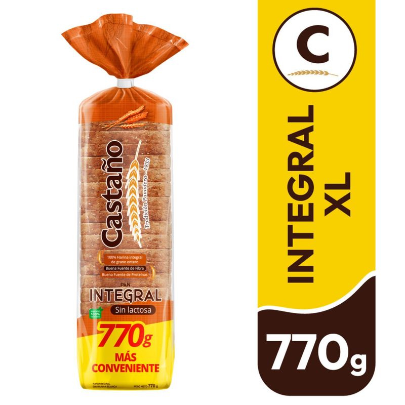 CASTAÑO - Pan de Molde XL Integral Castaño 770 g