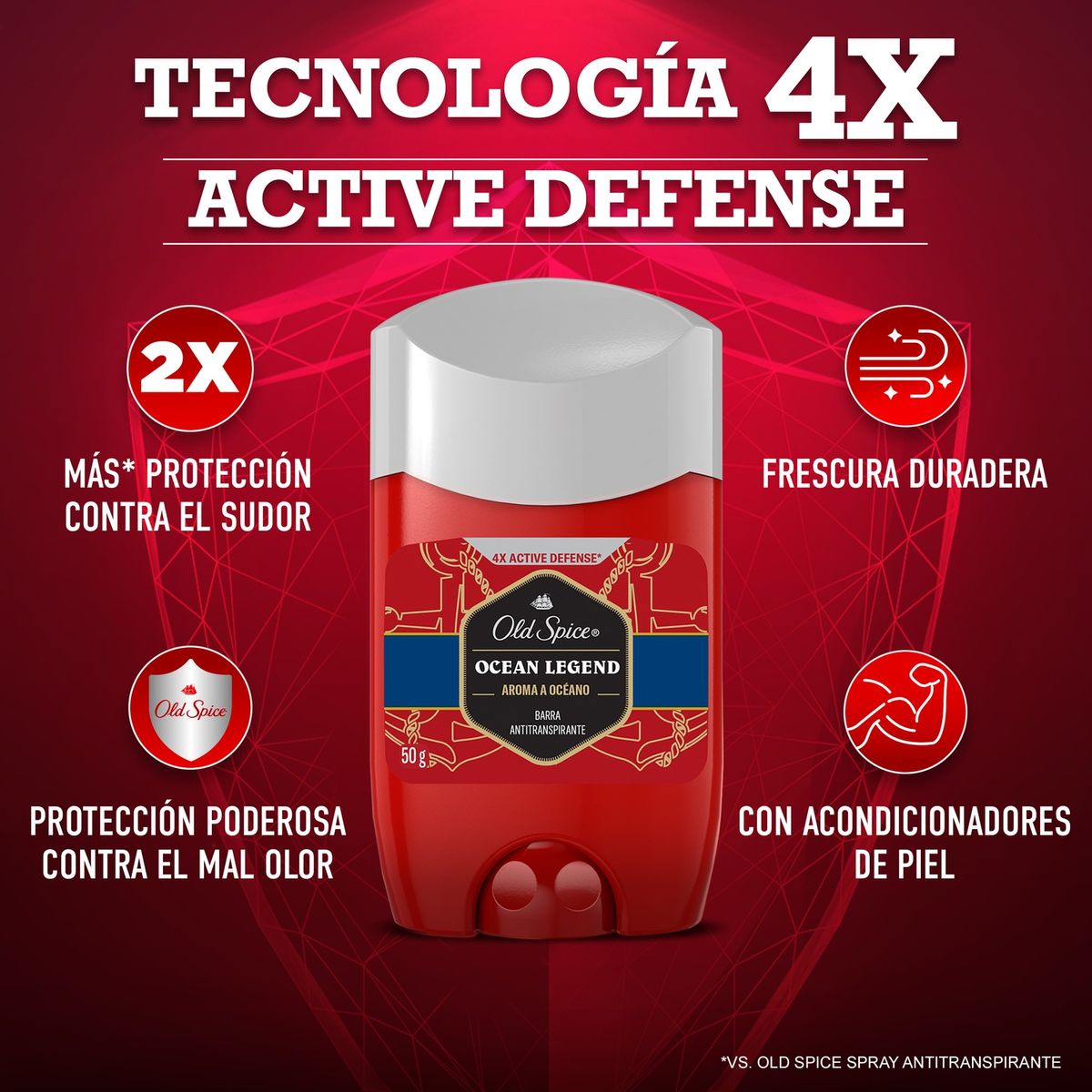 OLD SPICE - Barra Antitranspirante Ocean Legend Hombre Old Spice 50 g