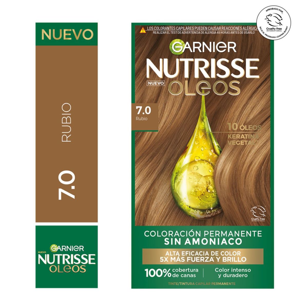 NUTRISSE - Tintura Nutrisse Oleos 7.0 Rubio 225g