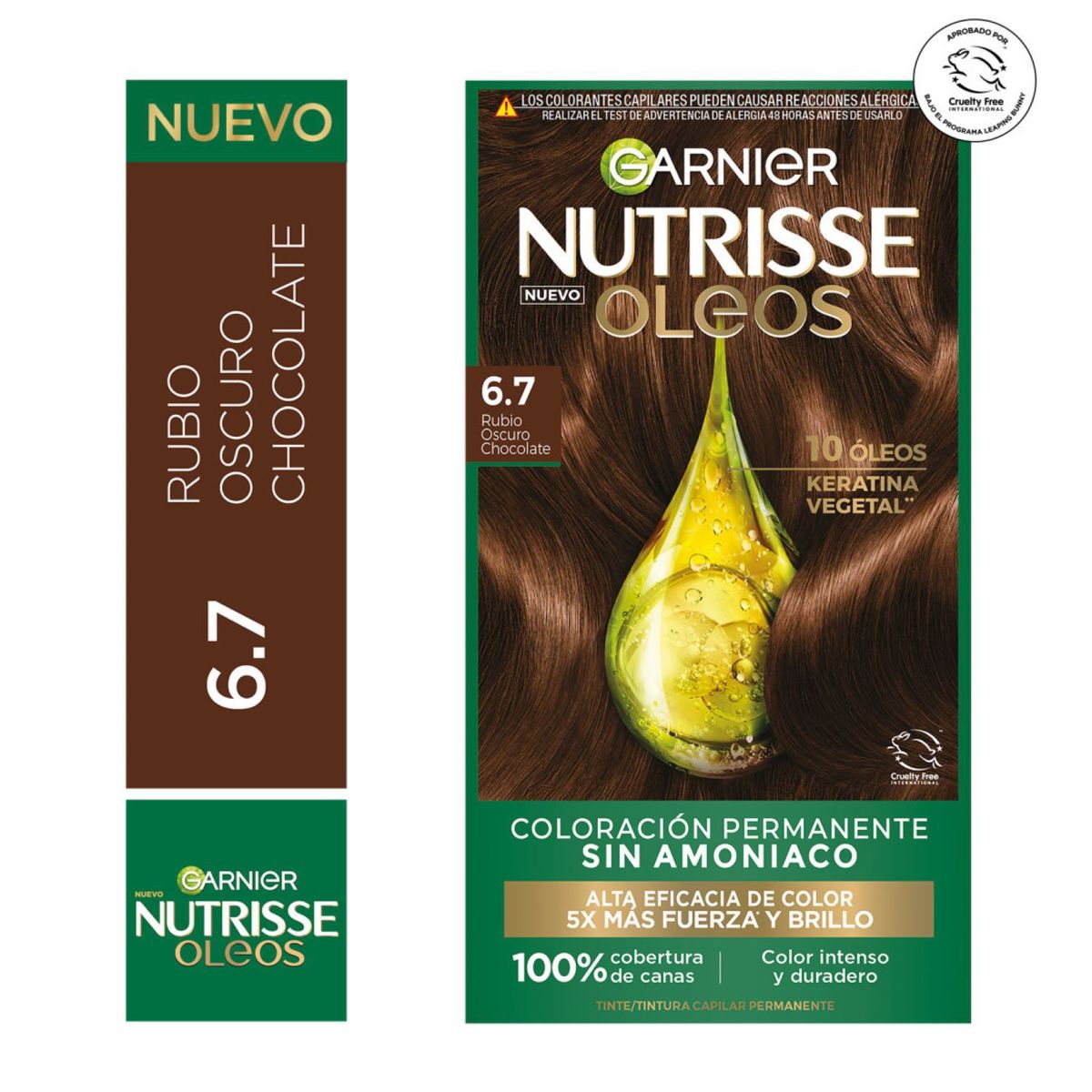 NUTRISSE - Tintura Nutrisse Oleos 6.7 Rubio Oscuro Chocolate 225g