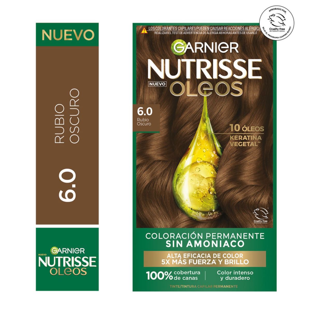 NUTRISSE - Tintura Nutrisse Oleos 6.0 Rubio Oscuro 225g