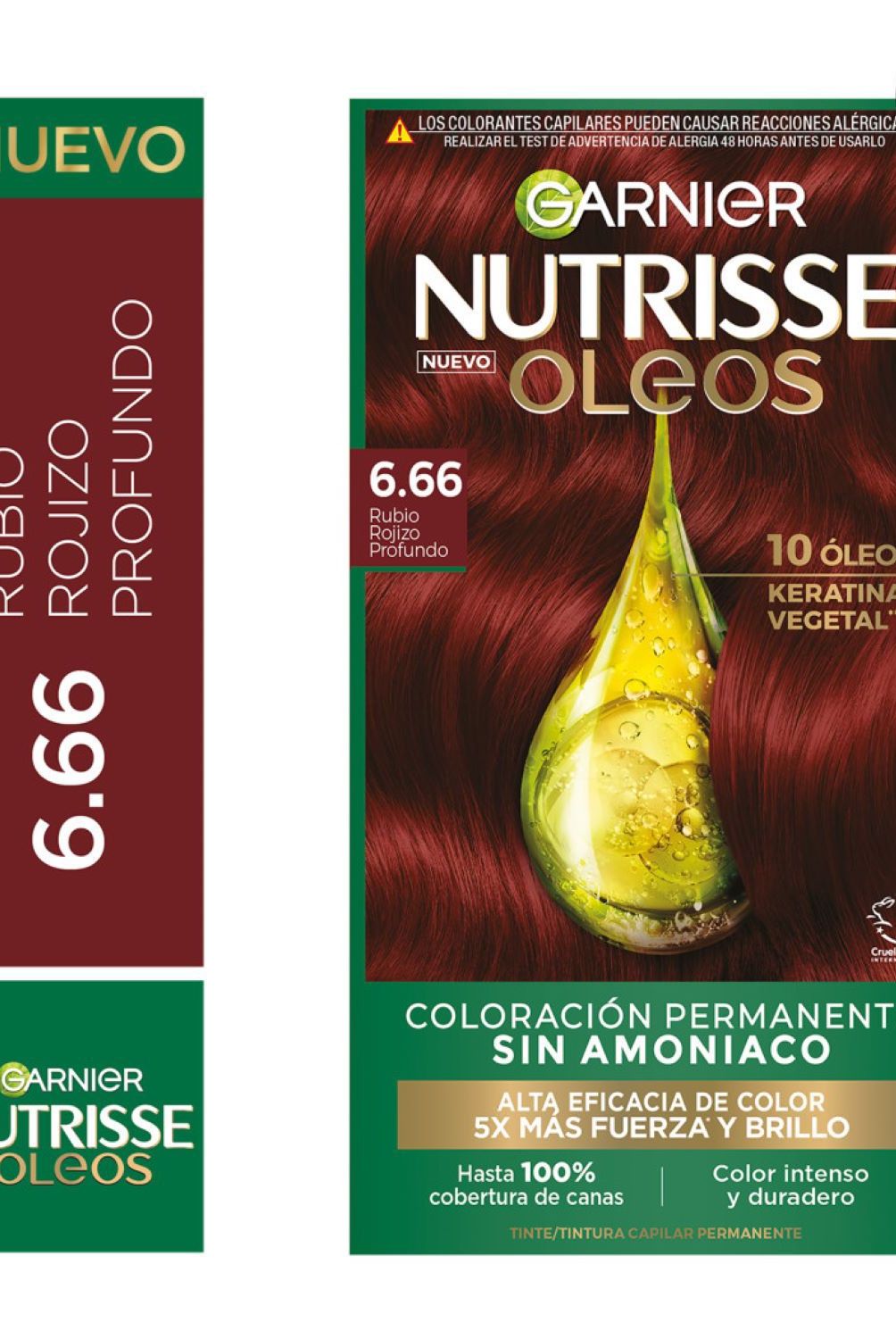 NUTRISSE - Tintura Nutrisse Oleos 6.66 Rubio Rojizo Profundo 225g
