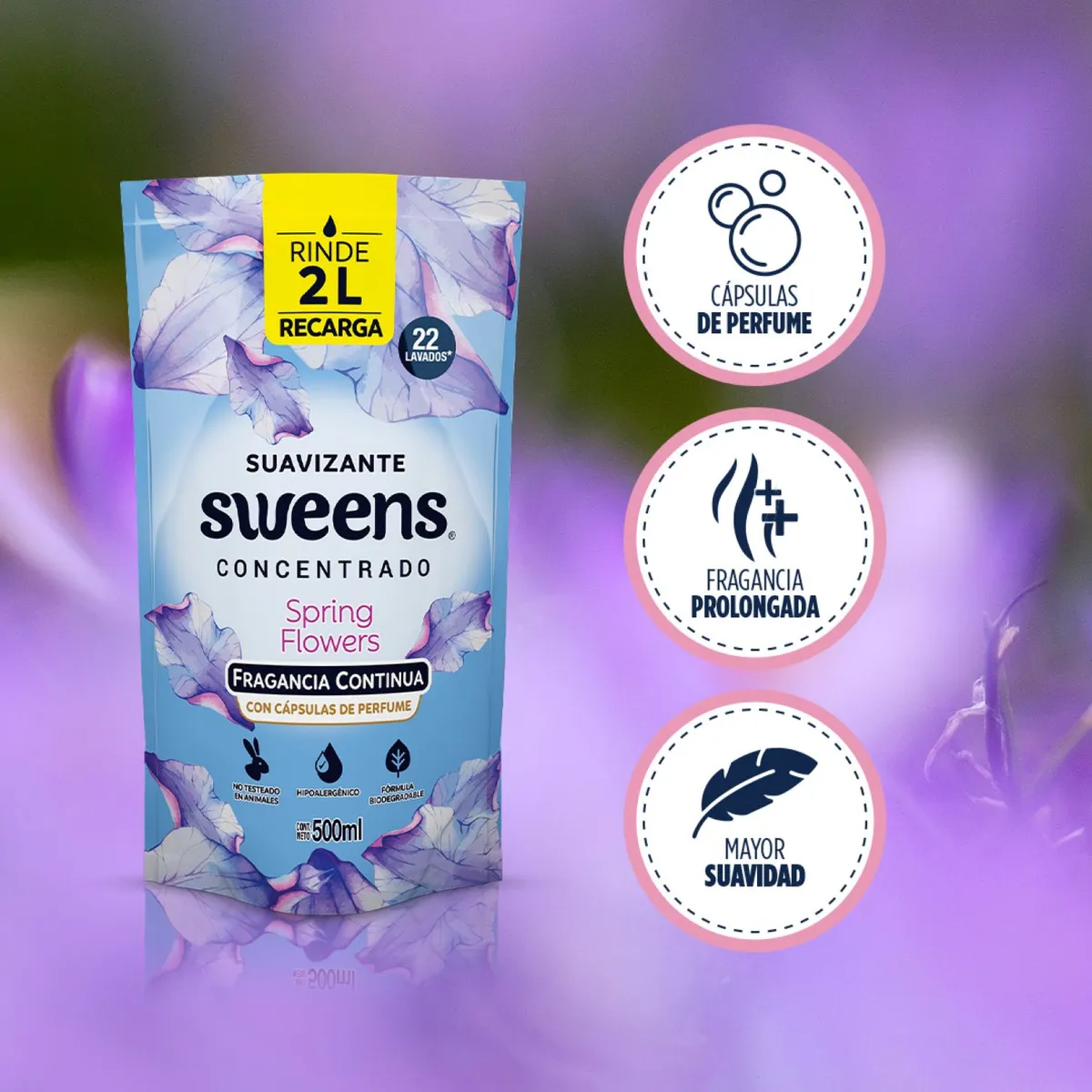 SWEENS - Suavizante para la Ropa Spring Flowers Doypack Sweens 500 ml
