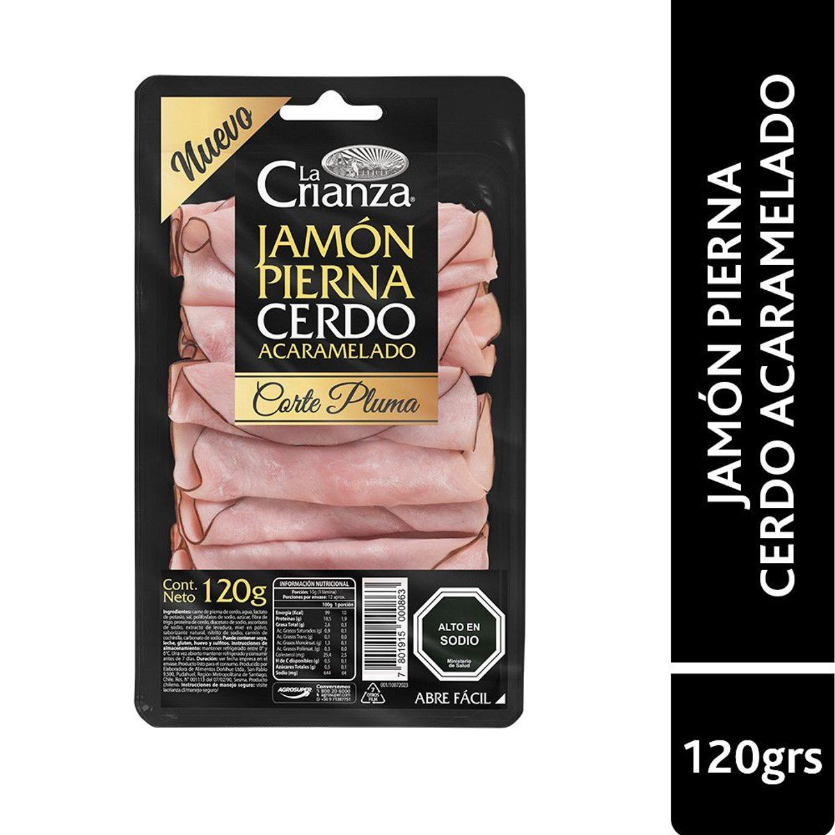 LA CRIANZA - Jamón de Pierna Cerdo Acaramelado Corte Pluma La Crianza 120 g