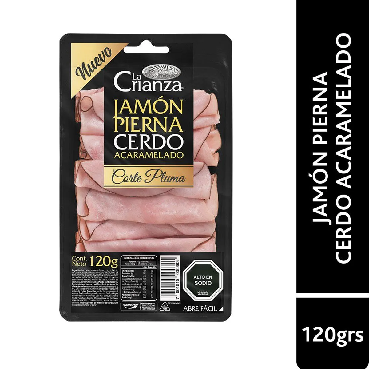 LA CRIANZA - Jamón de Pierna Cerdo Acaramelado Corte Pluma La Crianza 120 g