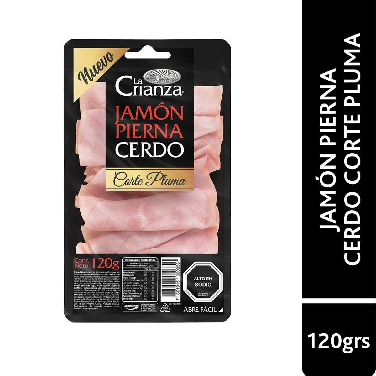 LA CRIANZA - Jamón de Pierna Cerdo Corte Pluma La Crianza 120 g