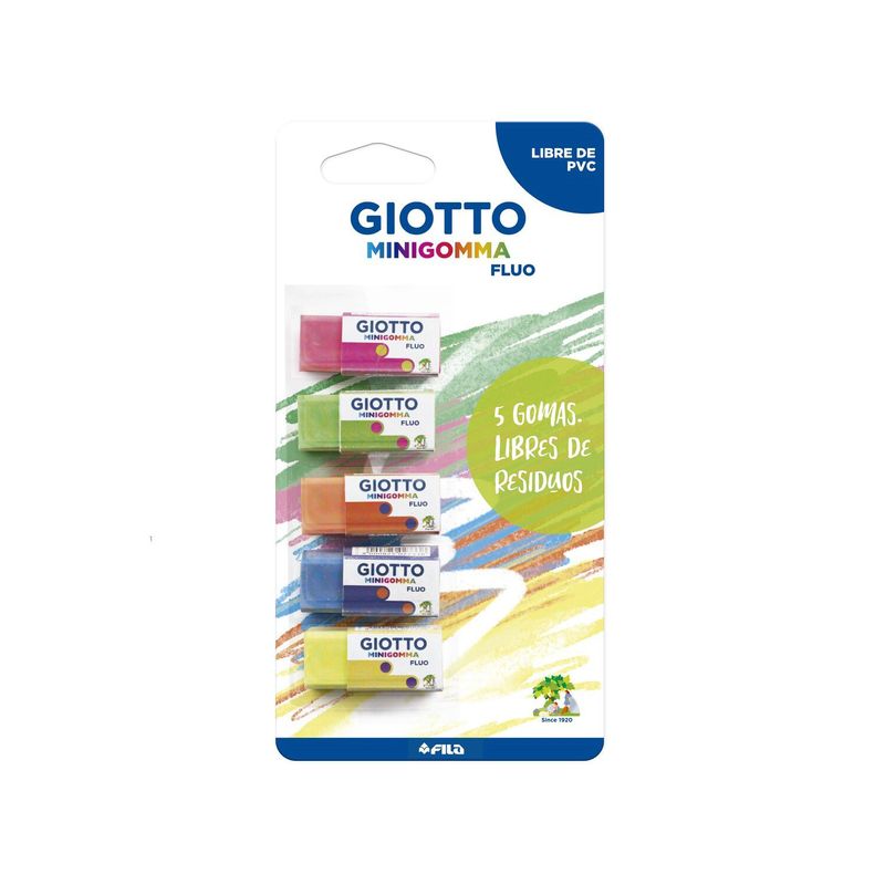 GIOTTO - Pack 5 Gomas Mini Fluo