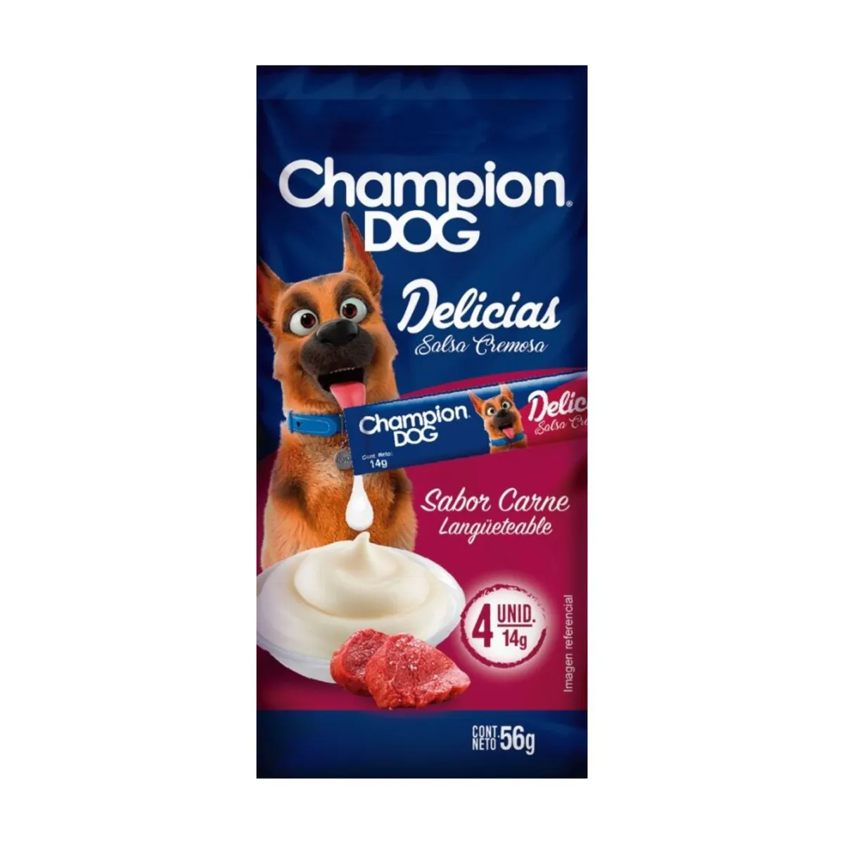 CHAMPION DOG - Delicias para Perro Sabor Carne Champion Dog 56 g
