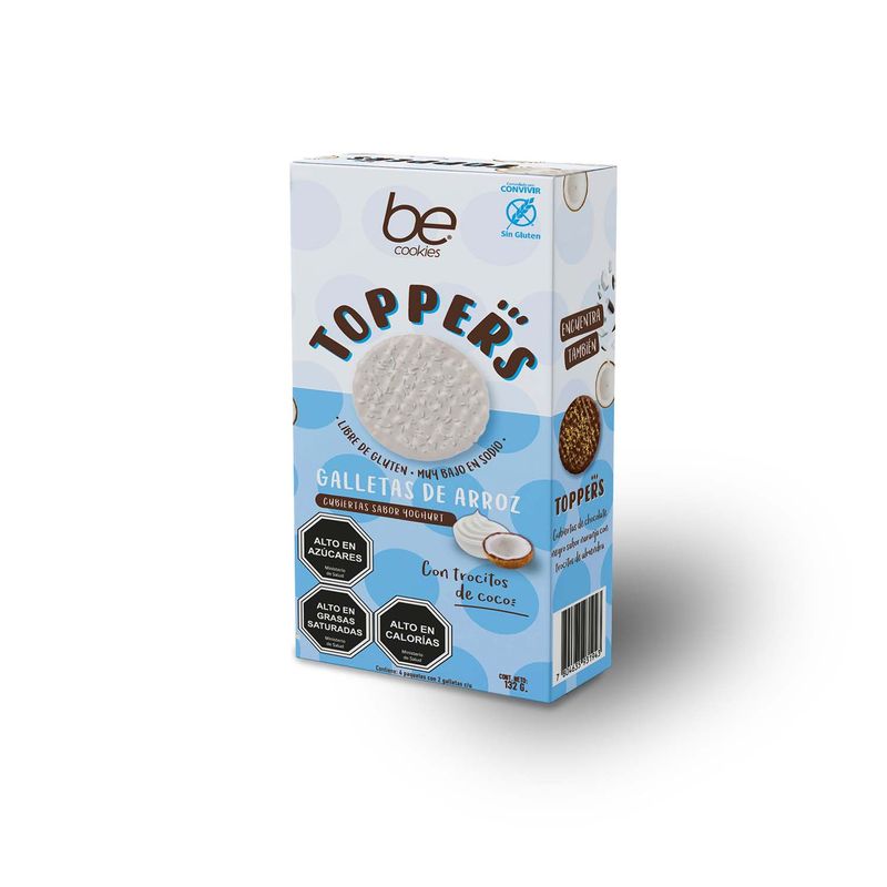 BE COOKIES - Galletas de Arroz Cubiertas Sabor Yoghurt Libre de Gluten Be Cookies 132 g