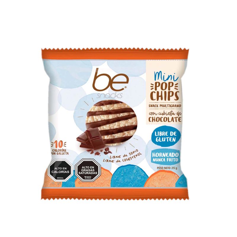 BE SNACKS - Snack Pop Chips con Cubierta de Chocolate Sin Gluten Be Snacks 25 g