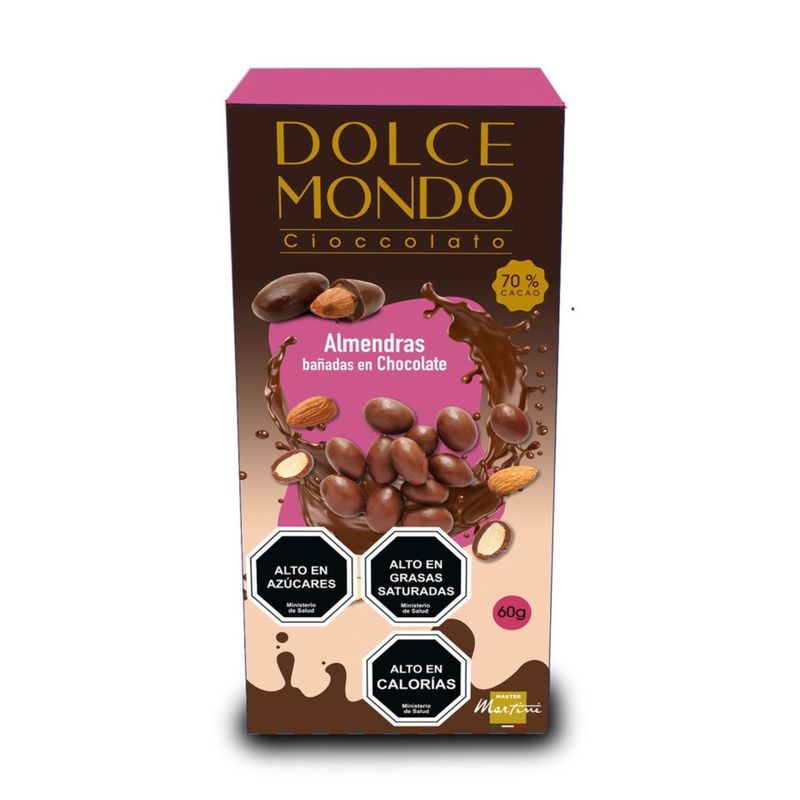 DOLCE MONDO - Almendras Bañadas en Chocolate 70% Cacao Dolce Mondo 60 g