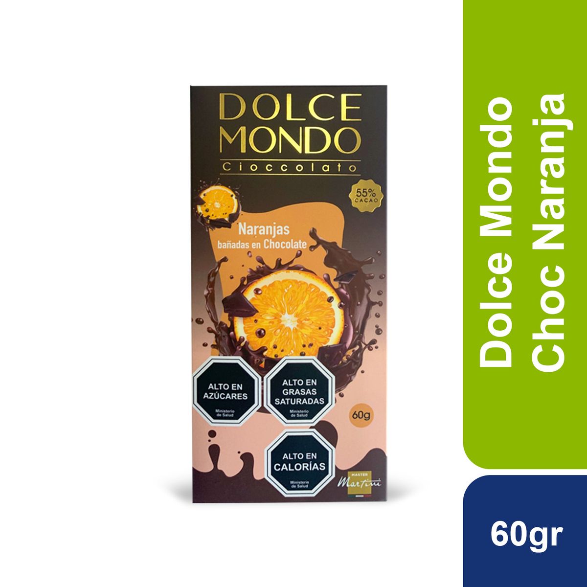 DOLCE MONDO - Naranjas Bañadas en Chocolate 55% Cacao Dolce Mondo 60 g