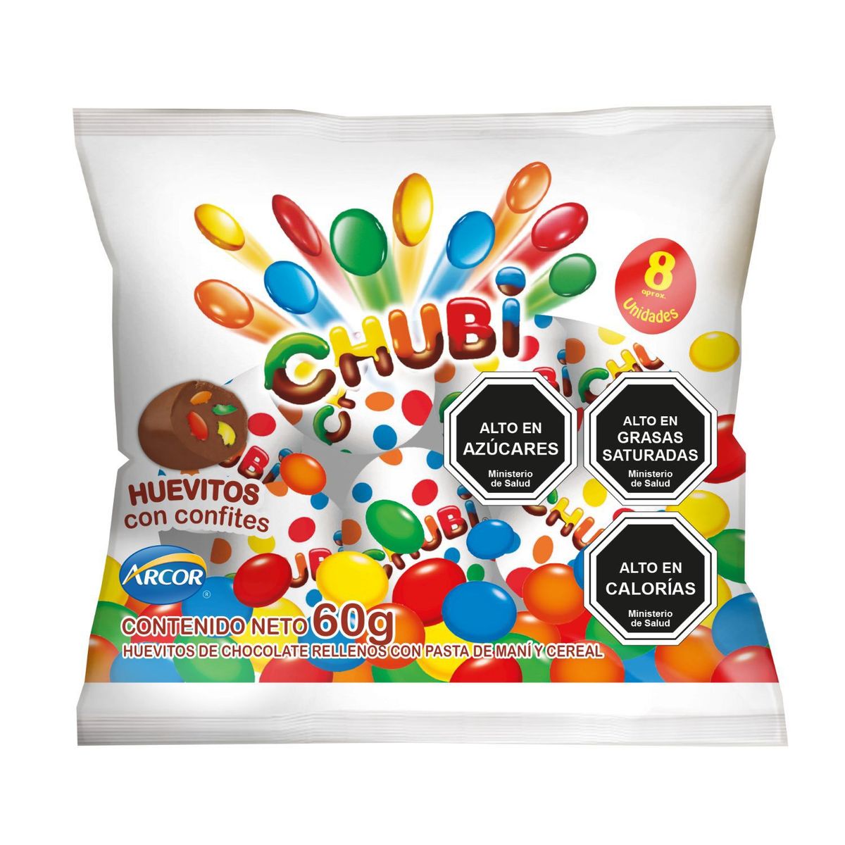CHUBI - CHOCOLATE HUEVO BOLSA CHUBI 8 UND
