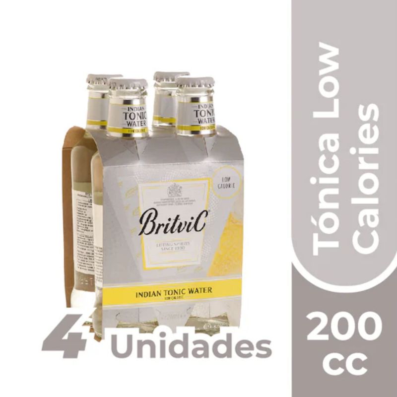 BRITVIC - Pack Bebida Agua Tónica Low Calories Britvic 4 x 200 ml