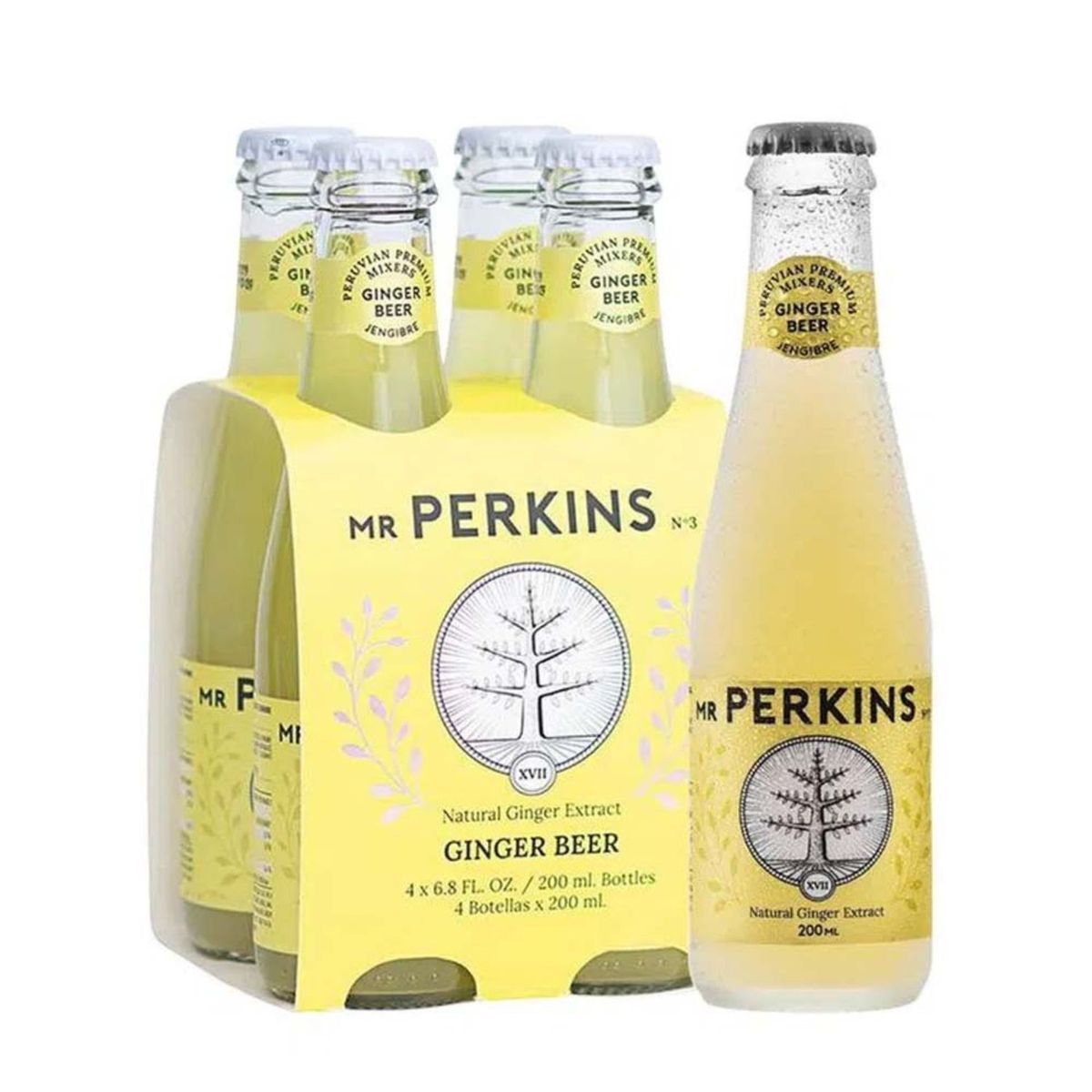 MR PERKINS - Pack Bebida Agua Tónica Ginger Beer Mr Perkins 4 x 200 ml