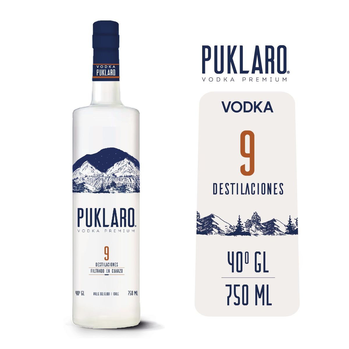 PUKLARO - Vodka Premium Puklaro 40° 750 cc