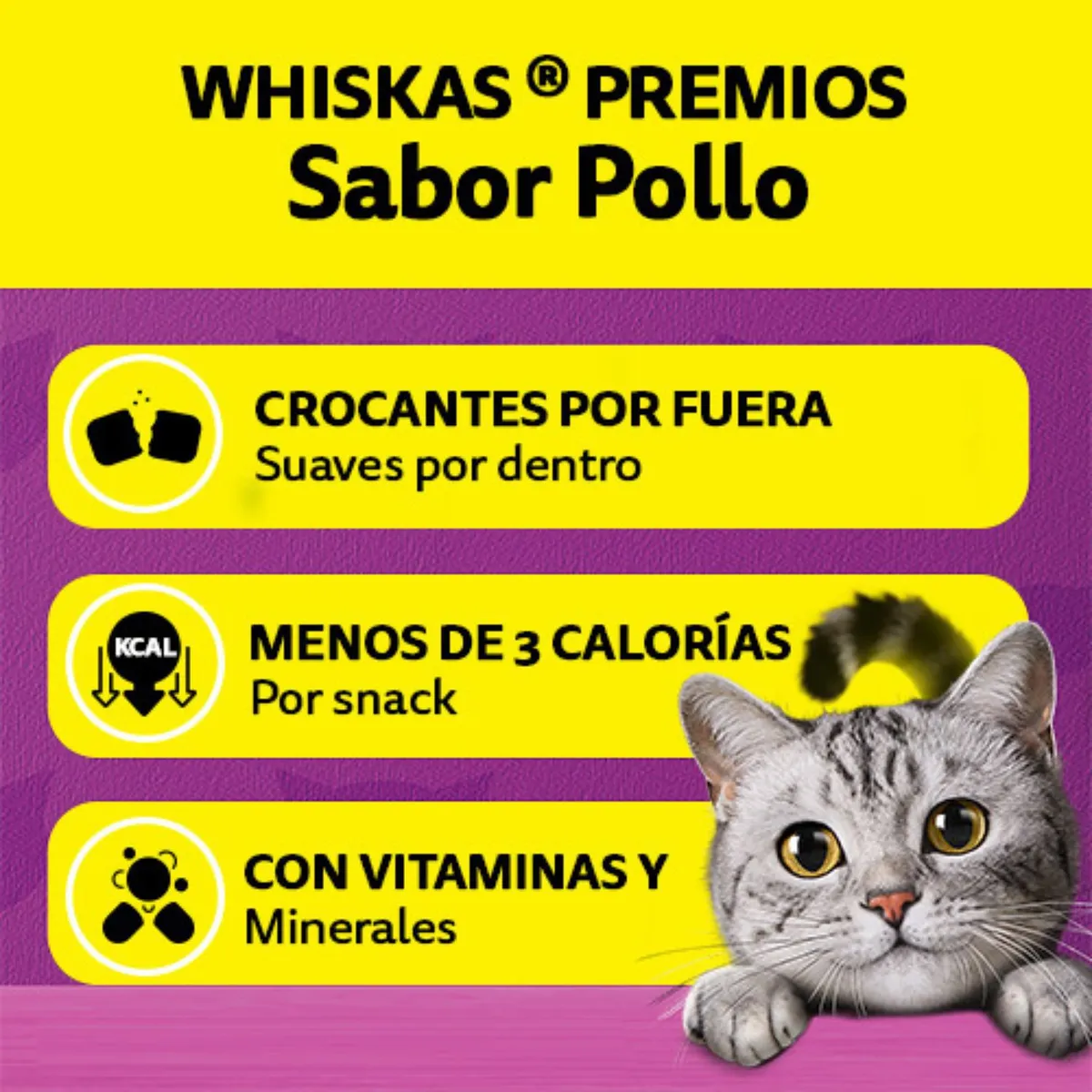WHISKAS - Snacks para Gato Sabor Pollo Whiskas 40 g