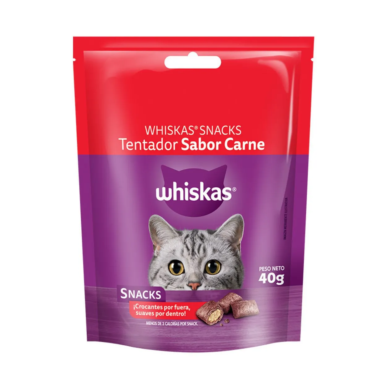 WHISKAS - Snacks para Gato Sabor Carne Whiskas 40 g