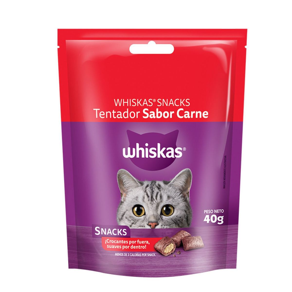 WHISKAS - Snacks para Gato Sabor Carne Whiskas 40 g