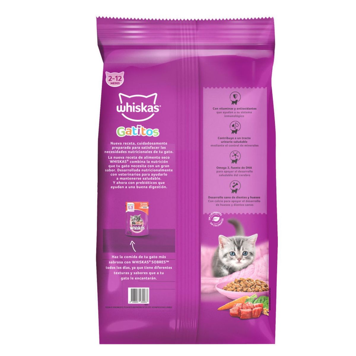 WHISKAS - Alimento para Gatitos Sabor Carne y Leche Whiskas 3 Kg