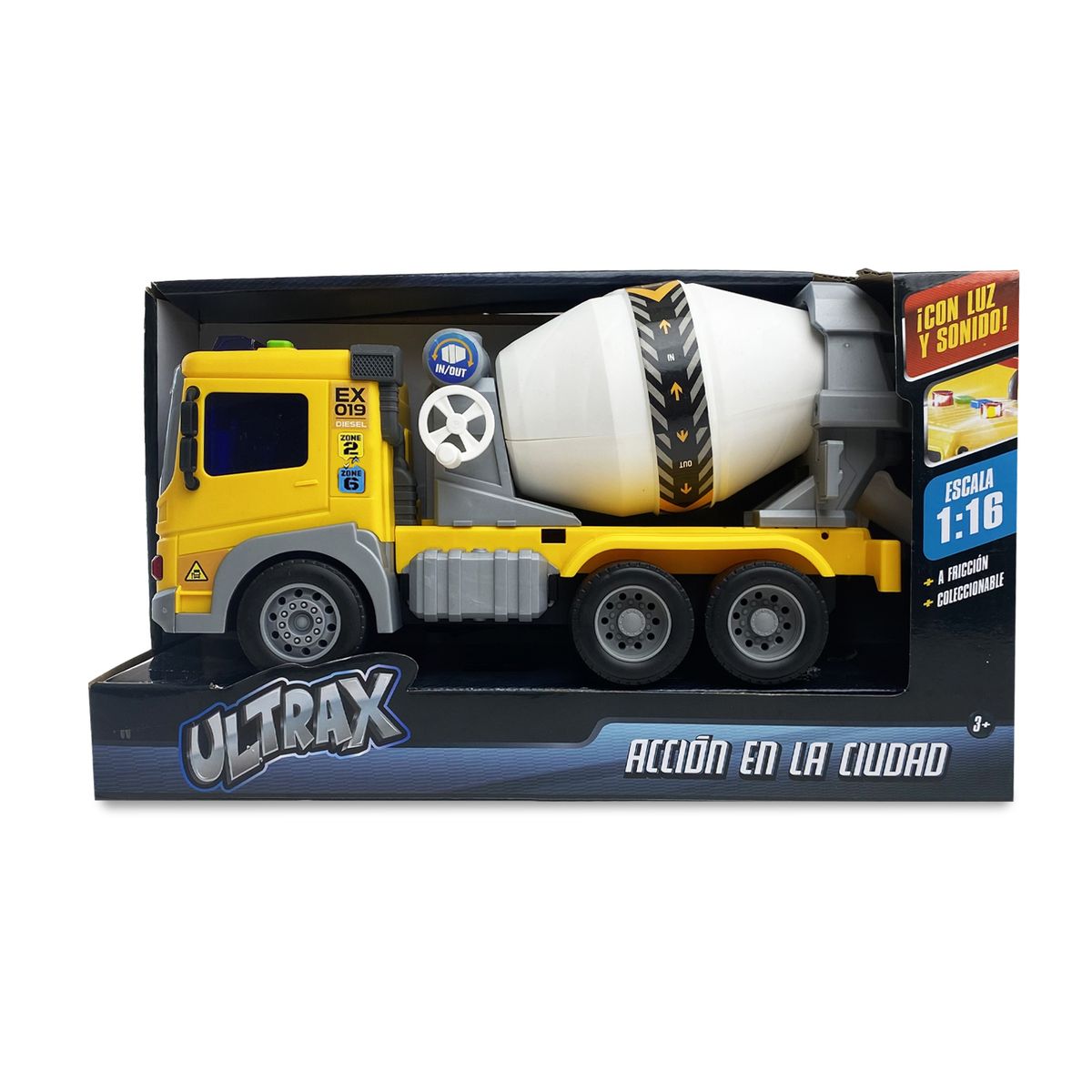 ULTRAX - A Ficción Camión Construcción 28 CM Luz Y Sonido