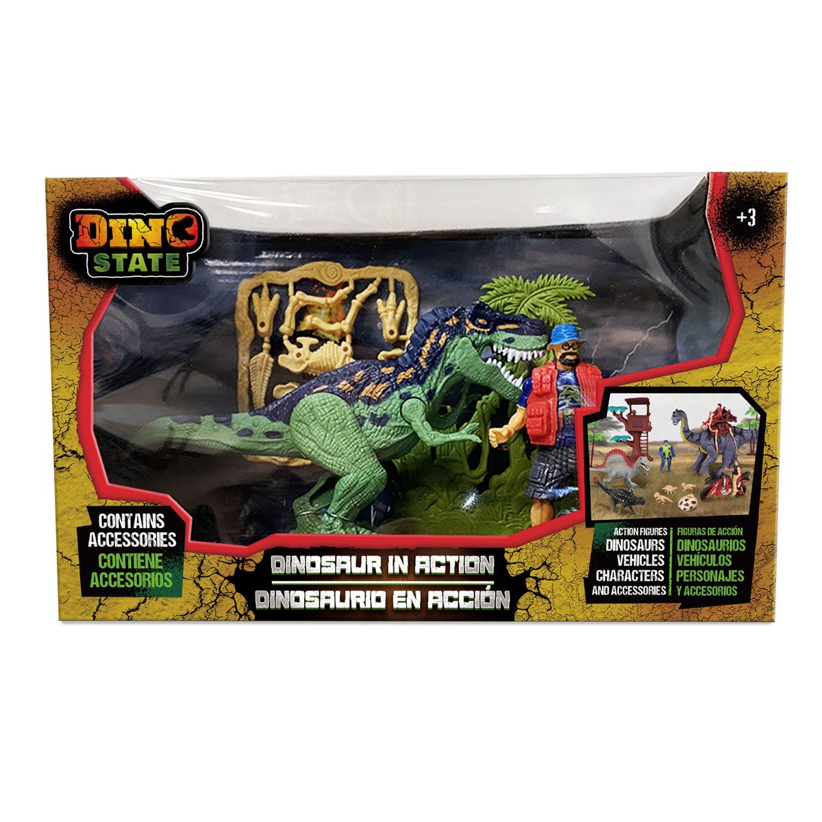 DINO STATE - Set Dinosaurio en Acción T-Rex