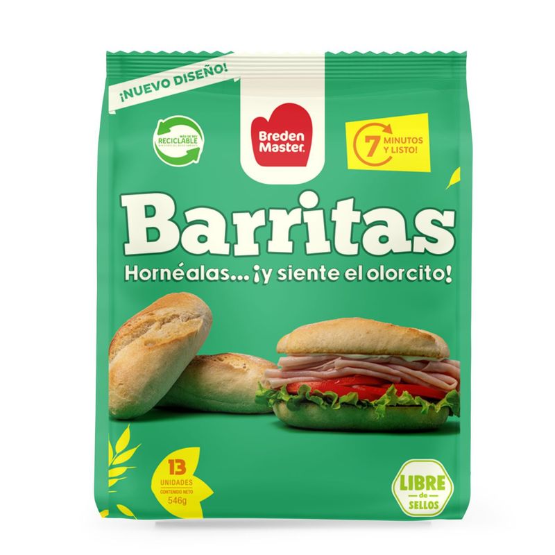 BREDENMASTER - Pan Congelado Precocido Barritas Bolsa Bredenmaster 546 g