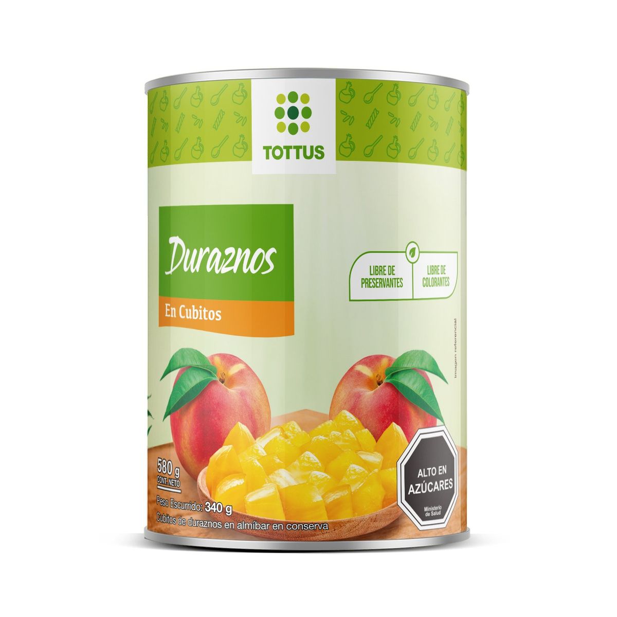 TOTTUS - Durazno en Conserva Cubitos Tottus 580 g