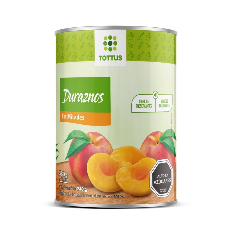 TOTTUS - Durazno en Conserva Mitades Tottus 580 g