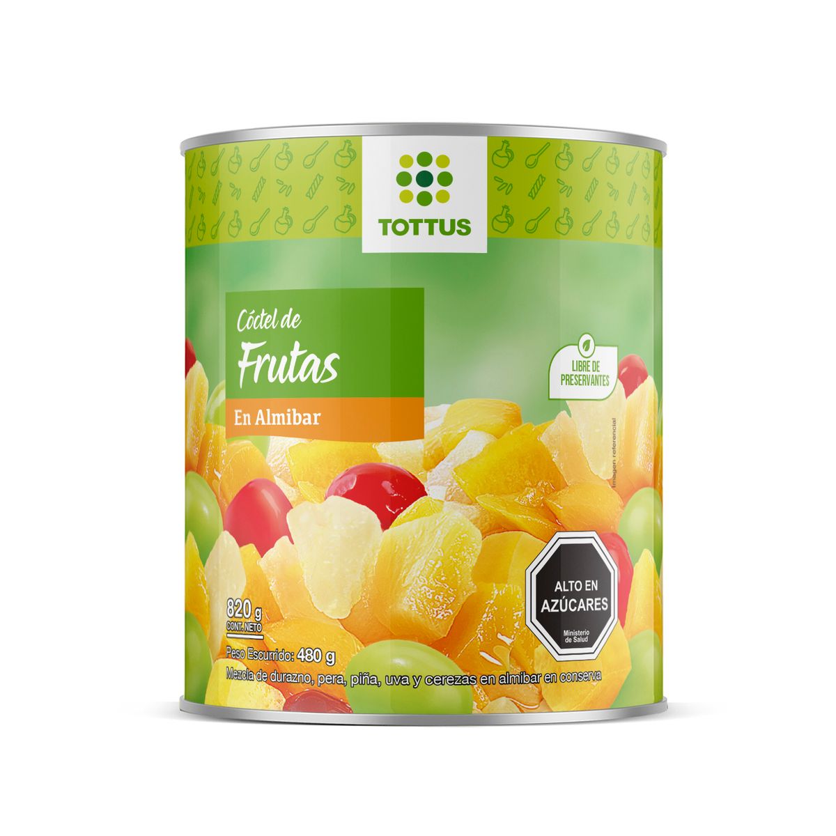 TOTTUS - Cóctel de Frutas en Almíbar Tottus 820 g