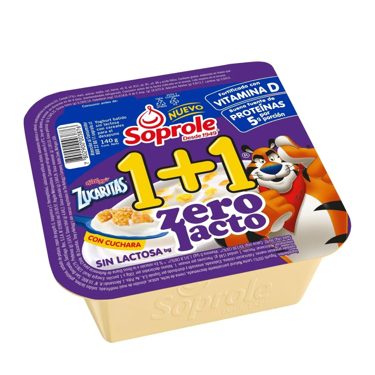 SOPROLE - Yoghurt 1+1 Zucaritas Zerolacto Soprole 140 g