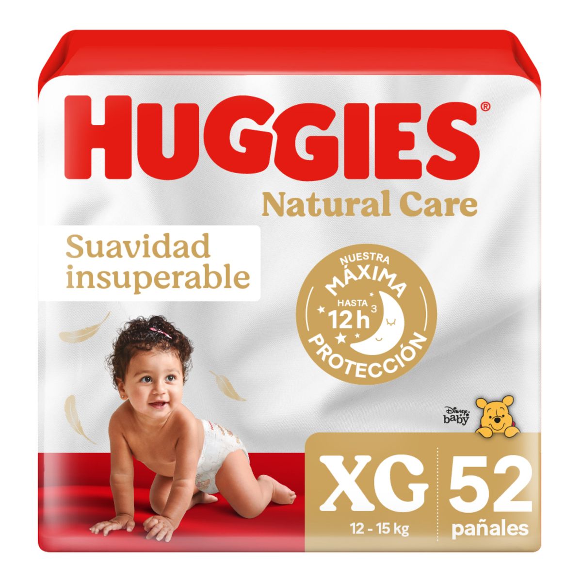 HUGGIES - Pañales Desechables Natural Care XG Huggies 1 x 52 Un