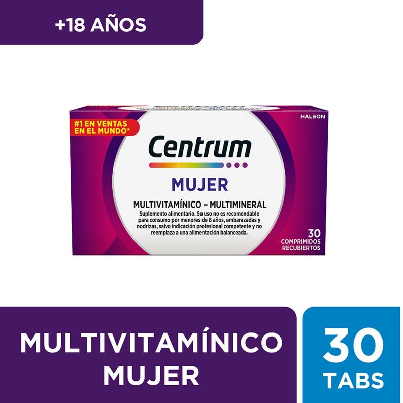 CENTRUM - Multivitamínico Centrum Mujer 30 Comprimidos