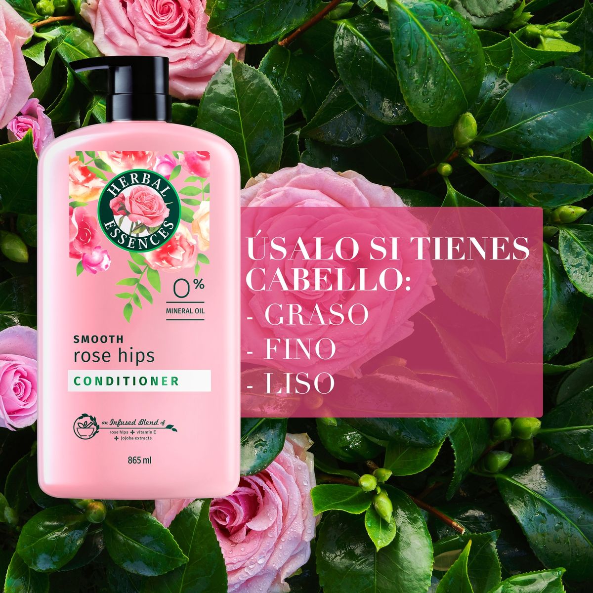 HERBAL ESSENCES - Acondicionador Suavidad Rosa Mosqueta Herbal Essences 865 ml