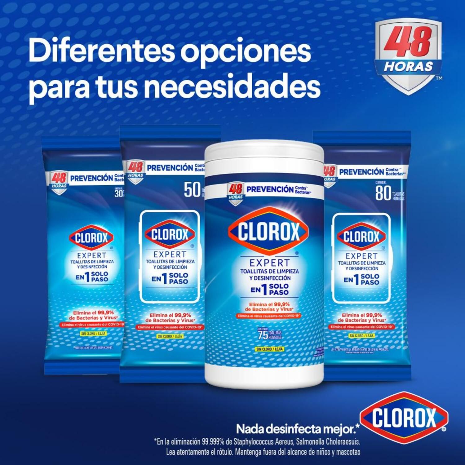 Toallitas Desinfectantes Expert Clorox 75 Un | Tottus Chile